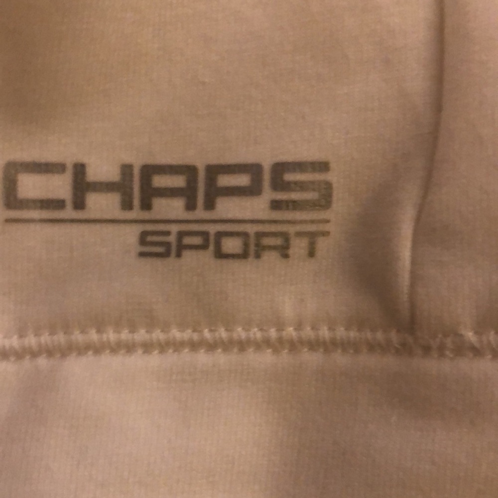 CHAPS SPORT RALPH LAUREN MEDIUM MOCK NECK KNIT VEST WHITE NAVY FULL ZIP  #089 - Picture 8 of 10